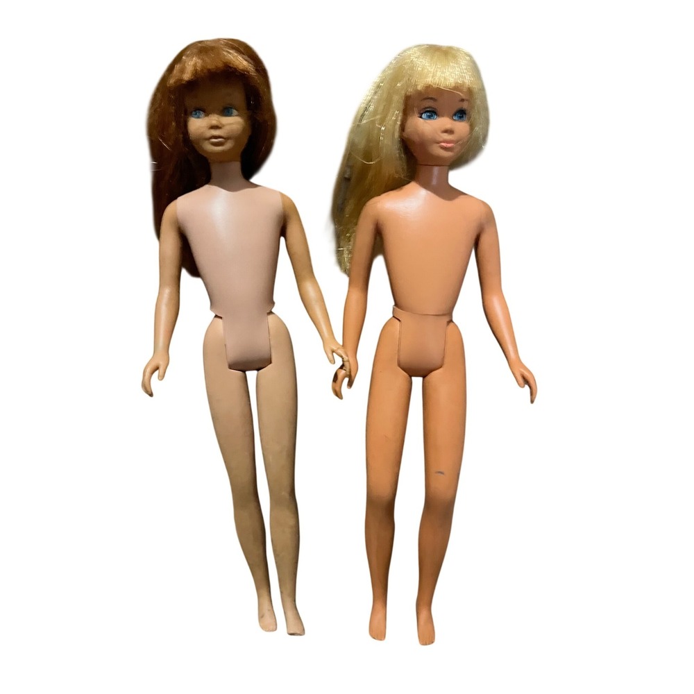 Vintage Mattel Barbie Skipper 1960s Redhead Freckles Blonde Pair